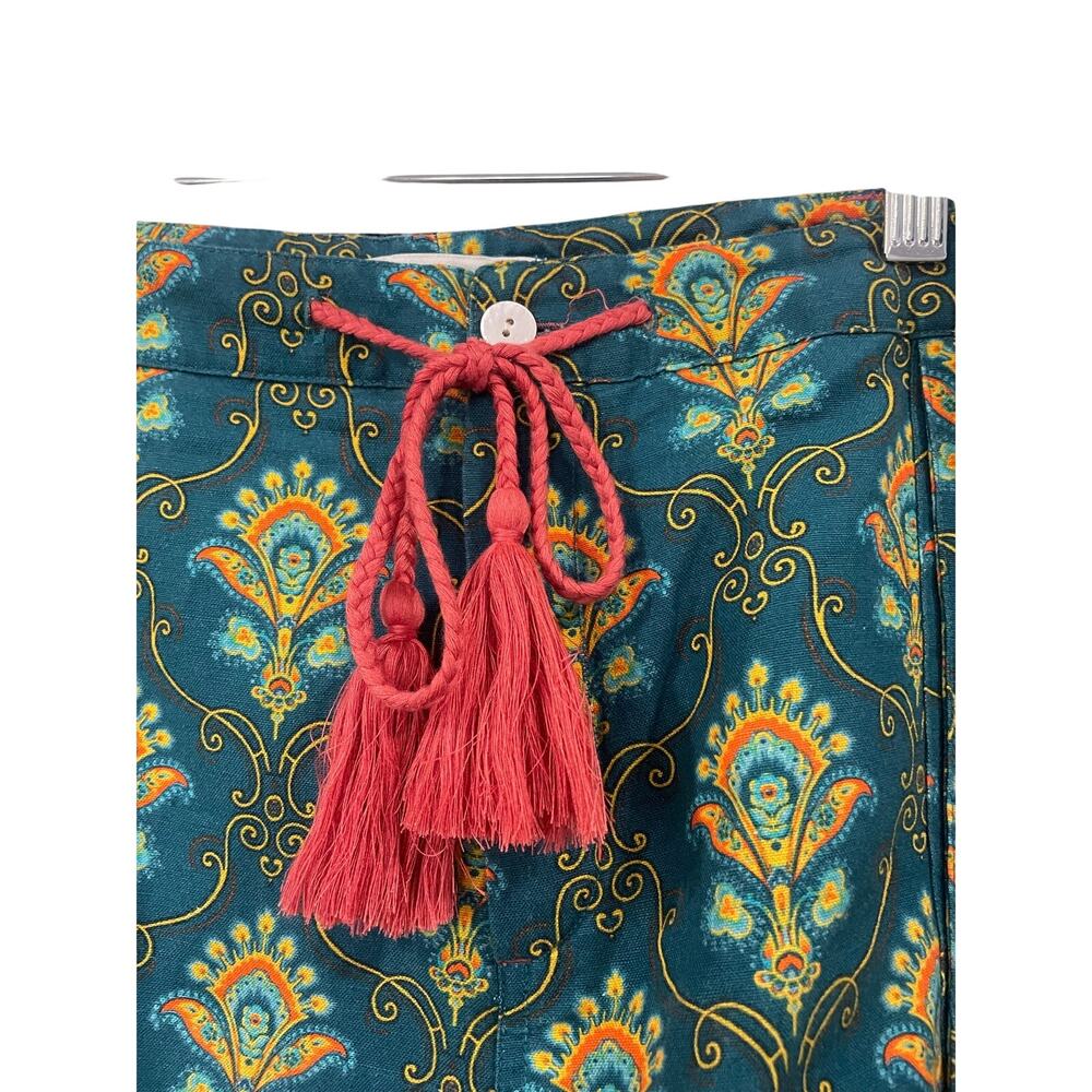 Sundance Kalini Teal Paisley Print Shorts Size XL - Picture 3 of 6